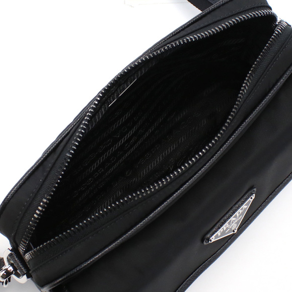 Prada Diagonal Shoulder Bag Brand Triangle Logo Nero Black - Picture 3 of 6